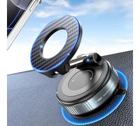 PlusAcc Support Téléphone Voiture Magnétique sous Vide, Support Téléphone Nano Gel Ventouse pour Magsafe, Rotatif à 360° Pliable, pour Tableau de Bord & Pare-Brise, Compatible avec iPhone 17/16/15/14