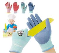 Plusawa 2 Paires Gants de Jardinage pour Enfants 3-12 Ans - Anti Coupures Classe C Respirants Antidérapants Paume en Latex S XS