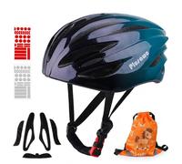 Plusawa Casque Enfant Certifié EN1078 CE，Casque de vélo pour Enfant, mentonnière réglable, Réfléchissant - Vélo, Roller, Patins - Inclut Autocollants 3D + Sac (Bleu, M)
