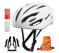 Plusawa Casque Enfant Certifié EN1078 CE，Casque de vélo pour Enfant, mentonnière réglable, Réfléchissant - Vélo, Roller, Patins - Inclut Autocollants 3D + Sac (Blanc, L)