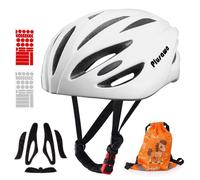 Plusawa Casque Vélo Enfant EN1078, Réglable avec Sangles, Stickers 3D & Réfléchissants, Vélo Trottinette Skate Roller, Blanc - M S