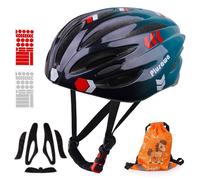 Plusawa Casque Vélo Enfant EN1078, Réglable avec Sangles, Stickers 3D & Réfléchissants, Vélo Trottinette Skate Roller, Bleu - M S