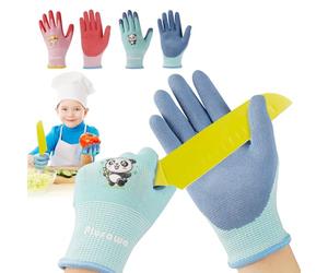 Plusawa Lot de 2 paires de gants pour enfants, résistants aux coupures, adaptés pour le cyclisme en plein air, le jardinage, les travaux manuels, etc. Gris
