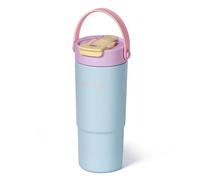 pluseight Gobelet en acier inoxydable avec paille, 660 ml/22 oz avec couvercle 2-en-1 étanche, bouteille d'eau réutilisable à double paroi, tasse de voyage pour café portable, compatible avec