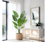 PlusFive Plante Artificielle Oiseau de Paradis - Hauteur du Pot : 160 cm - Vert Tropical - pour décoration intérieure ou extérieure - Bananier Artificiel
