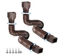 plusgutter Lot de 2 connecteurs de gouttière flexibles Marron