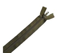 Plush Addict Fermeture éclair numéro 5 à extrémité ouverte pour couture, travaux manuels, vêtements et accessoires - Olive (1 fermeture éclair) - 61 cm