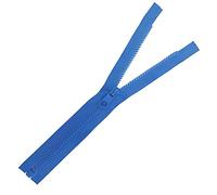 Plush Addict Fermetures éclair robustes en plastique épais à extrémité ouverte pour couture, travaux manuels, vêtements et accessoires - Bleu moyen - 76 cm