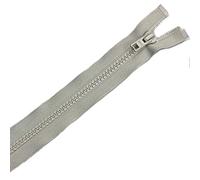 Plush Addict Fermetures éclair robustes en plastique épais pour couture, artisanat, vêtements et accessoires - Gris clair - 81 cm