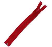 Plush Addict N° 5 Fermeture éclair ouverte pour couture, travaux manuels, vêtements et accessoires Rouge 91 cm