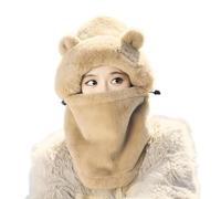 Plush Animal Hat - Thickened Cartoon Scarf for Warmth and Comfort, Winter Scarf Hat with Soft Material, Seasonal Accessory for Men Women Boys Girls Cold Protection Indoor Outdoor Skiing Hiking Riding