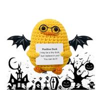 Plush au crochet positif - Figurine au crochet avec cartes d'affirmations positives | Nouveauté de soutien émotionnel Figurine d'affirmation pour l'anniversaire, Thanksgiving