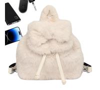 Plush Backpack - Soft Stuffed Animal Bag for Kids | Fuzzy Fabric with Zipper Closure, Lightweight Cuddly Backpack for Travel Preschool and Everyday Adventures Adorable Plush Design 8.66x4.72x7.48 in