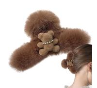 Plush Bear Hair Claw Clip - Plush Animal Hairpins,Plush Bear Hair Crab Clips, Plush Bear Hair Catch Barrette For Friends, Birthday Gift, Women, Family