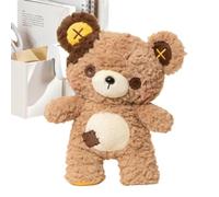 Plush Bear Toy, Soft Animal Companion, Cuddly Patch Bear, Stuffed Style