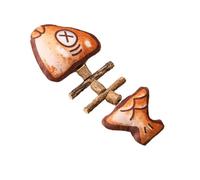 Plush Bone Cat Toy, Realistic Cat Exercise Kick Toys, Interactive Simulated Fish Bone Toy, Fun Kitten Stuff Bone Toy for Cat Home Indoor, 6,5 x 2,36 pouces, 20 g, Crystal Velvet, Pp Cotton, Wood