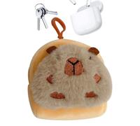 Plush Capybara Keychain - Cute Animal Bag Charm Hanging Ornament | Soft Mini Stuffed Toy Pendant, Zipper Pull Accessory for Backpack Wallet Keys Decoration Cute Mini Capybara Character 4.33x3.94 in