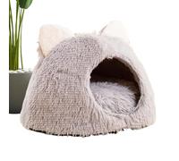 Plush Cat Bed, Cat Cave Bed, Pet Nesting Bed, Indoor Cat Bed, Puppy Sleeping Bed, Semi-Enclosed Pet Bed, Cat House Bed, Dog and Cat Bed, Cozy Pet Bed