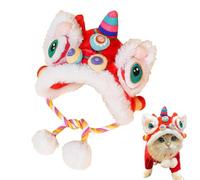 Plush Cat Tiger Hat for New Year’s | Cozy Warm Pet Hat for Cats & Small Dogs | Cold Weather Cat Costume, Perfect for Holiday Gatherings, Photo Prop, Walking, Daily Life, and Indoor Use