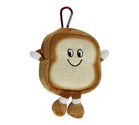 Plush Change Pouch - Toast Hamburger Coin Bag Money Holder | 13 x 15 cm Zipper Change Pouch with Key Ring | Plush Coin Purse | Cartoon Coin Bag For Kids, Adults (Polyester PP Cotton), multicolore