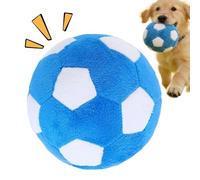 Plush Dog Soccer Ball Squeaky Pet Chew Toy Soft Interactive Training Play | Game Balls Ideal Puppy Cat Large Medium Breed Aggressive Chewer Indoor Outdoor Teething Fetch Activity, 12x12x12cm