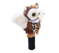 Plush Golf Head Cover - Fleece Owl 32x10cm | Funny Driver Fairway Wood Protector | Stuffed Animal Golf Club Headcover Accessory Protective Ģolf Gift for Men Course Travel Tournament Play