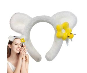 Plush Headband, Spa Makeup Accessory, 6.1x1.18in Non Slip Hairband, Cute Bear Ears, Face Washing Protection for Daily Fashion, Pilates Workouts, Running Gear, Women's Hair