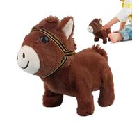 Plush Horse Stuffed Animal - Skin-Friendly Electric Plush Toy, Multi-Dimensional Animal Doll,for Boys Girls Bedroom Living Room Study Car Sofa Bed Nursery Playtime Bedtime Travel Birthday Collectors