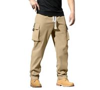Plush House Pantalon de travail ample pour homme Coupe ample Confortable Jambe large Décontracté Sportif Loisirs Extérieur Maison, kaki, XXL