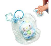 Plush Keychain Kids, Soft Silicone Squeeze Toy, Cute Slow Rebound Sensory Fidget Accessory with Mini Plush Design, Classroom School Office Use Set, Teens Adults Students Gift Item Stress Relief Focus