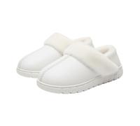 Plush-Lined Cotton Slippers with Covered Heel, Memory Foam Arch Support and Non-Slip Sole, Warm Cozy House Shoes for Indoor Outdoor Use, Slip-On Comfort for Women (White,245(37-38))