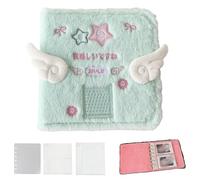 Plush Photo Album Binder Picture Collector, Cute Soft Cover Folio Scrapbook with 20 Refillable Pages, Portable Multi-Pocket Memory Cards Book, Gift for Friends Family