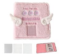 Plush Photo Album Binder Picture Collector, Cute Soft Cover Folio Scrapbook with 20 Refillable Pages, Portable Multi-Pocket Memory Cards Book, Gift for Friends Family