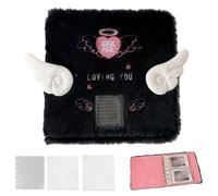 Plush Photo Album Binder Picture Collector, Cute Soft Cover Folio Scrapbook with 20 Refillable Pages, Portable Multi-Pocket Memory Cards Book, Gift for Friends Family