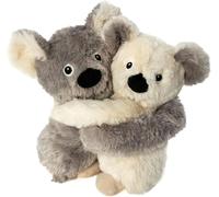 Plush Premium - 1961 Hugys Koala Papa (Gris) + Enfant (Crème) Avec Coussin De Grains Amovible - Bouillotte Chauffante Pour Micro-Ondes/Four