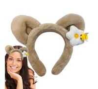 Plush Spa Makeup Headband, Non-Slip Cute Hairband with Bear Ears, Accessories for Face Washing Protection Hairbands Styling, Ideal for Workouts, Running, 15.5x3cm
