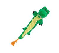 Plush Squeaky Dog Toy - Corduroy & Cotton Rope Teething Plush | 23.6 Inch | Interactive Long Strip Chew Toy With Built-In Squeaker, Energy Burning & Teething Knot Plush Doll For Small, Medium & Large B
