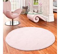 Plush - Tapis de luxe en fourrure synthétique super douce - Rose - Rond