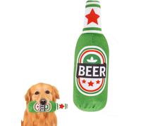 Plush Toy in the Shape of a Beer Bottle,Interactive Chew Toy for Dogs,Squeaky Toys for Small Medium and Large Dogs and Other Animals
