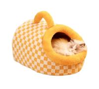 Plush Warm Washable House with Handle - Semi-Enclosed Soft Cat Caves | Indoor Pet Caves for Resting Sleeping Playing Kitten Puppy Pet Living Room Travel