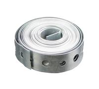 PLUSHCEWT Bande métallique en acier galvanisé de 1,9 cm x 3 m - Cerclage en métal perforé pour attaches de brique, support de tuyau, supports de clôture et projets de bricolage