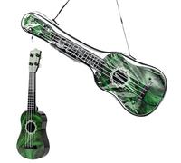 PLUSHCEWT Guitare Ukulélé pour Enfants, 42cm Guitare Acoustique avec 4 Cordes Ajustables, Jouet Musical Ukulélé Guitare pour Enfants Guitare pour l'éducation Musicale Mini Guitare Cartoon (Vert)