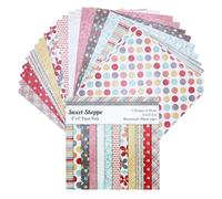 PLUSHCEWT Lot de 24 feuilles de papier de scrapbooking 15,2 x 15,2 cm à pois pour découpage, scrapbooking, journal, fabrication de cartes - Fournitures de scrapbooking de style vintage pour loisirs