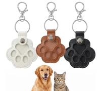 PLUSHCEWT Lot de 3 porte-clés souvenir de poils d'animaux pour chien et chat - Avec bouton pression - Pour propriétaires de chiens et amateurs de chats
