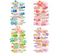 PLUSHCEWT Lot de 56 pinces à cheveux de couleur dopamine pour filles, 4 couleurs assorties (rose, violet, vert, bleu) - Accessoires pour cheveux doux pour enfants, pour l'école, les fêtes, le