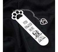 PLUSHCEWT Marque-page chien Marque-pages pour femmes Hommes Marque-pages mignons Acier inoxydable Chiot Accessoires de lecture Cadeaux pour les amoureux des chiens Lecteurs Filles Garçon (A)