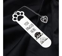 PLUSHCEWT Marque-page chien Marque-pages pour femmes Hommes Marque-pages mignons Acier inoxydable Chiot Accessoires de lecture Cadeaux pour les amoureux des chiens Lecteurs Filles Garçon (B)