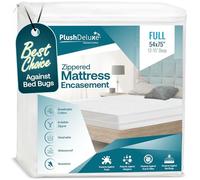 PlushDeluxe Enveloppe de Matelas à glissière, imperméable, Housse de Protection 6 côtés Anti-punaises de lit et acariens, (s'adapte à 9-12 Pouces H) Pleine