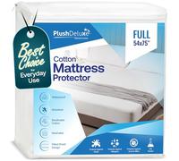 PlushDeluxe Protège-Matelas, Housse de Matelas imperméable et hypoallergénique, Respirant et sans Vinyle Surface en Coton éponge Doux, Pleine