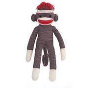 Plushland Adorable Brown Sock Monkey, The Original Traditional Hand Knitted Stuffed Animal Toy gift-for Kids, Babies, Teens, girls and Boys Baby Doll Present Puppet 20 Inches Multicolore G